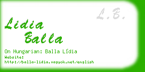 lidia balla business card